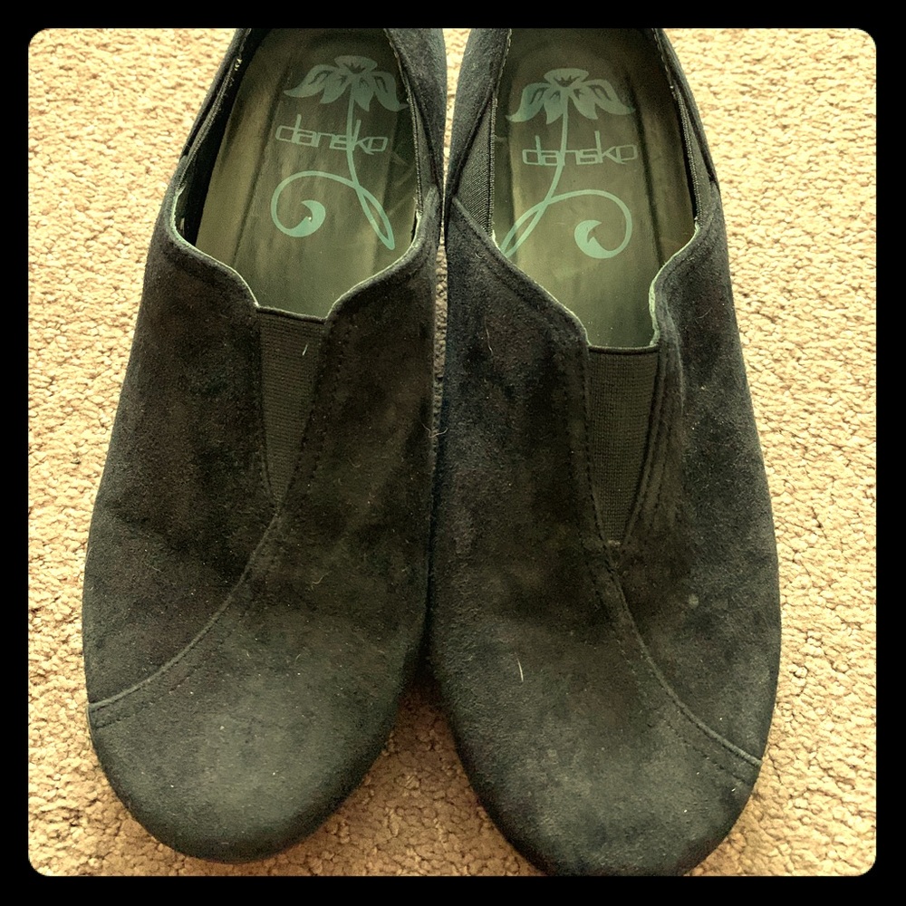Dansko black suede clogs size 40